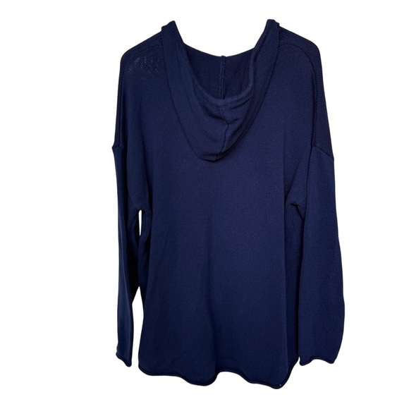 NWT! BRIT.NY Women's American Flag 1X Blue Pullover Sweater Hoodie Long Sleeve - Picture 7 of 10